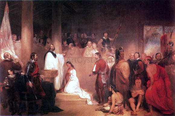 John Gadsby Chapman The Baptism of Pocahontas - Canvas Art Print