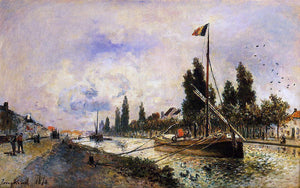  Johan Barthold Jongkind The Barge on the Canal near Paris - Canvas Art Print