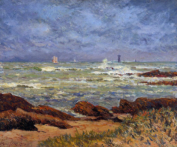  Maxime Maufra The Barges Lighthouse - Canvas Art Print