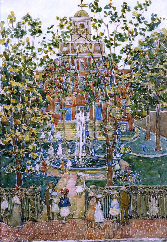  Maurice Prendergast The Bartol Church (also known as The Fountain) - Canvas Art Print