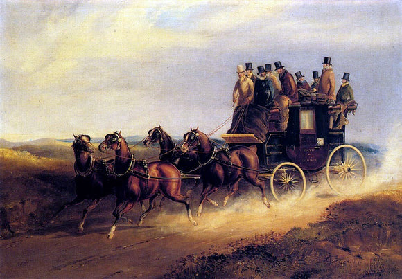  Charles Cooper Henderson The Bath to London Coach on the Open Road - Canvas Art Print