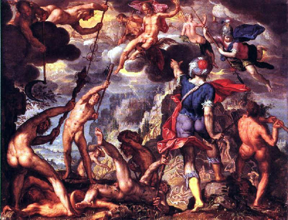  Joachim Wtewael The Battle Between the Gods and the Titans - Canvas Art Print