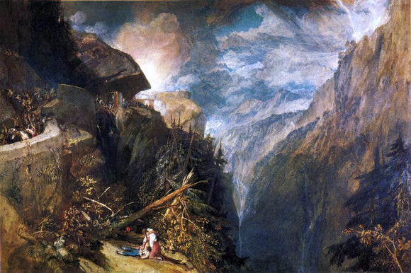  Joseph William Turner The Battle of Fort Rock, Val d'Aouste, Piedmont - Canvas Art Print