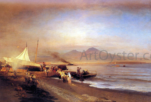  Oswald Achenbach The Bay of Naples - Canvas Art Print