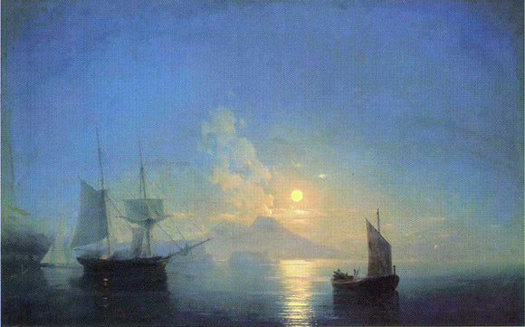  Ivan Constantinovich Aivazovsky The Bay of Naples by Moonlight - Canvas Art Print
