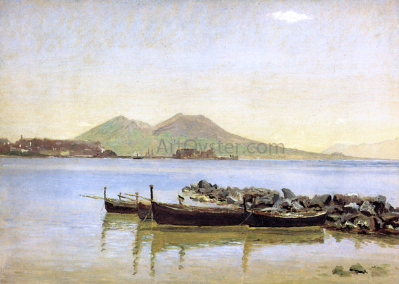  Christen Kobke The Bay of Naples with Vesuvius in the Background - Canvas Art Print
