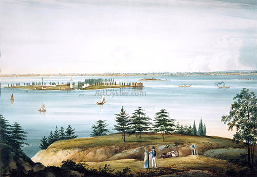  William Guy Wall The Bay of New York and Governors Island Taken from Brooklyn Heights - Canvas Art Print
