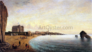  Louis Moullin The Beach at Biarritz - Canvas Art Print