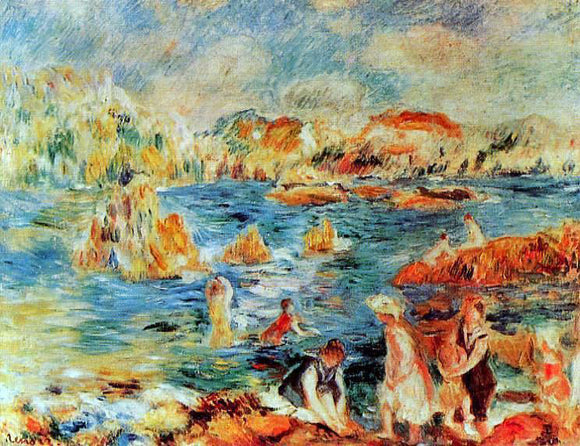  Pierre Auguste Renoir The Beach at Guernsey - Canvas Art Print