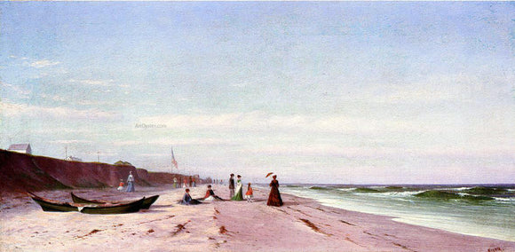  Francis A Silva The Beach at Long Branch, New Jersey - Canvas Art Print