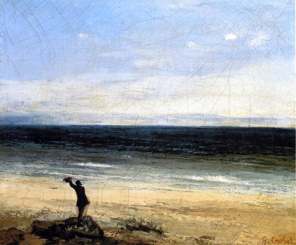  Gustave Courbet The Beach at Palavas (also known as Le bord de mer a Palavas) - Canvas Art Print
