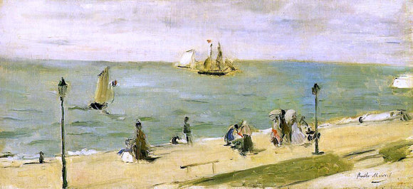  Berthe Morisot The Beach at Petit-Dalles (also known as On the Beach) - Canvas Art Print