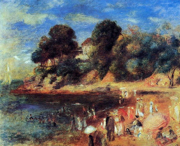  Pierre Auguste Renoir The Beach at Purnic - Canvas Art Print