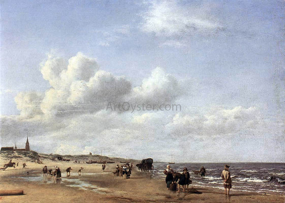  Adriaen Van de Velde The Beach at Scheveningen - Canvas Art Print