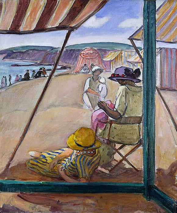  Henri Lebasque The Beach at St Gildas - Canvas Art Print