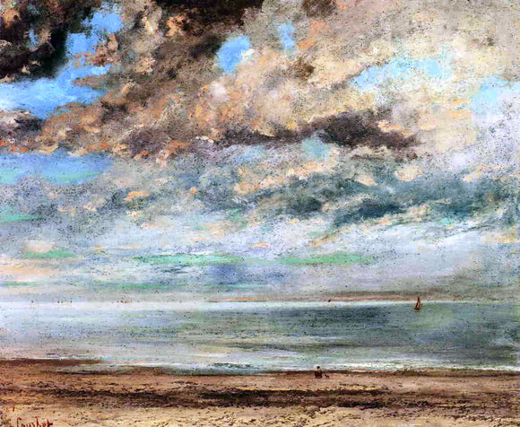  Gustave Courbet The Beach, Sunset - Canvas Art Print