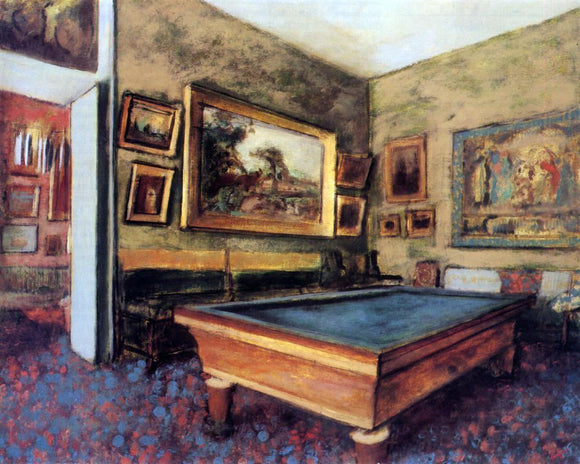  Edgar Degas A Billiard Room at Menil-Hubert - Canvas Art Print