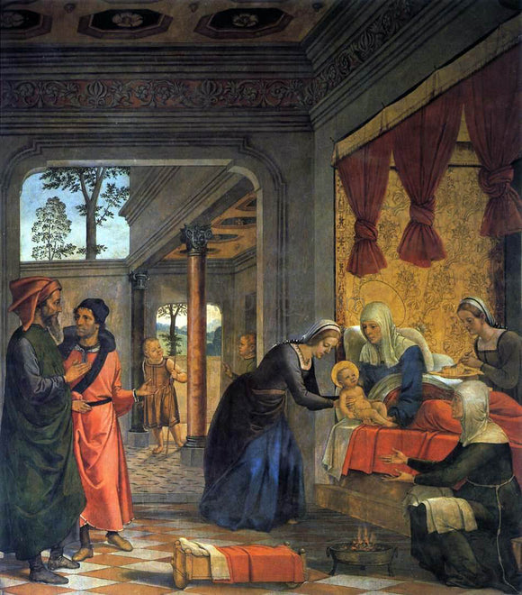  Juan De Borgona The Birth of the Virgin - Canvas Art Print
