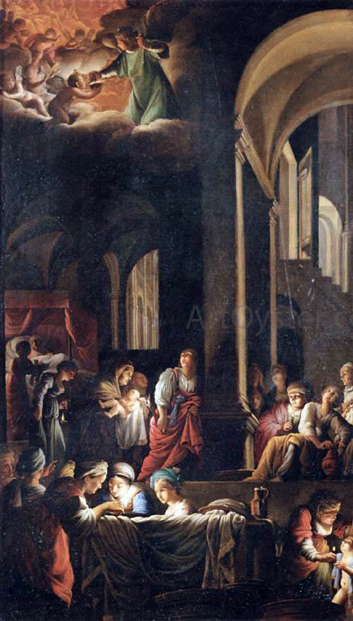  Carlo Saraceni The Birth of the Virgin - Canvas Art Print