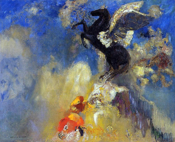  Odilon Redon The Black Pegasus - Canvas Art Print