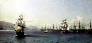  Ivan Constantinovich Aivazovsky The Black Sea fleet in Feodosiya - Canvas Art Print