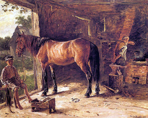  Hugh Newell The Blacksmith Shop - Canvas Art Print