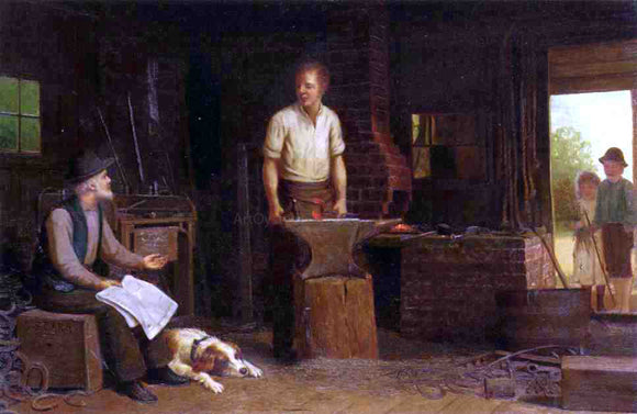  Samuel S Carr The Blacksmith's Shop - Canvas Art Print