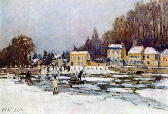  Alfred Sisley The Blocked Seine at Port-Marly - Canvas Art Print