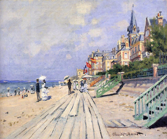  Claude Oscar Monet The Boardwalk at Trouville - Canvas Art Print
