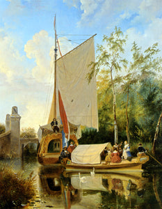  Wijnandus Josephus Nuyen The Boating Party - Canvas Art Print