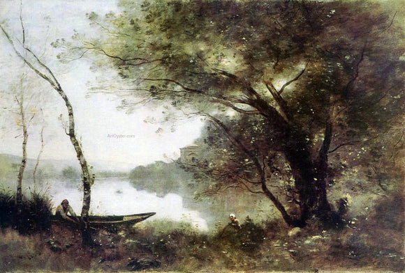  Jean-Baptiste-Camille Corot The Boatmen of Mortefontaine - Canvas Art Print
