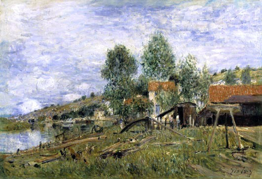  Alfred Sisley The Boatyard at Saint-Mammes - Canvas Art Print