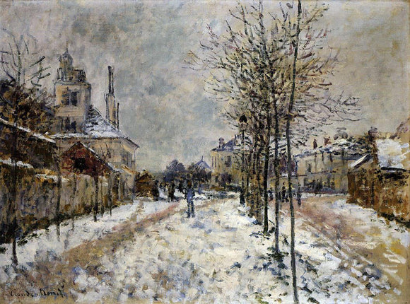  Claude Oscar Monet The Boulevard de Pontoise at Argenteuil, Snow Effect - Canvas Art Print