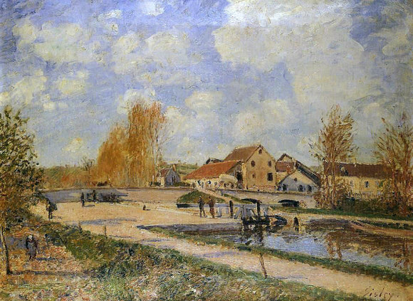  Alfred Sisley The Bourgogne Lock at Moret, Spring - Canvas Art Print
