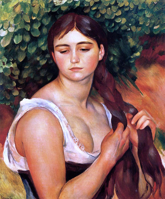  Pierre Auguste Renoir The Braid (also known as Suzanne Valadon) - Canvas Art Print