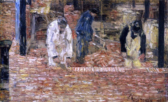  Frederick Childe Hassam The Bricklayers - Canvas Art Print