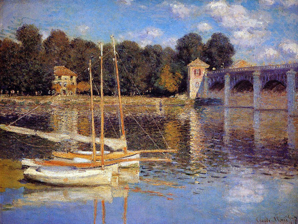  Claude Oscar Monet A Bridge at Argenteuil - Canvas Art Print