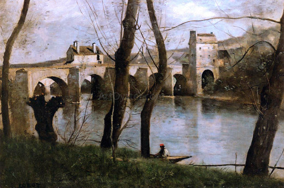  Jean-Baptiste-Camille Corot The Bridge at Mantes - Canvas Art Print