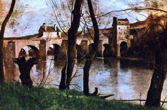  Jean-Baptiste-Camille Corot The Bridge at Nantes - Canvas Art Print