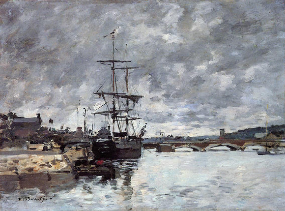  Eugene-Louis Boudin The Bridge over the Toques at Trouville - Canvas Art Print