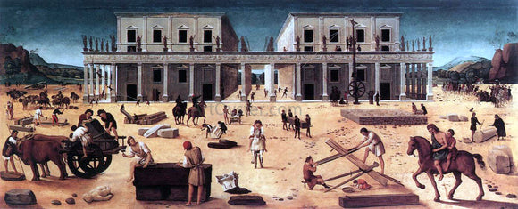  Piero Di Cosimo The Building of a Palace - Canvas Art Print