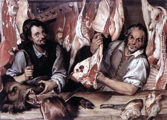  Bartolomeo Passerotti The Butcher's Shop - Canvas Art Print