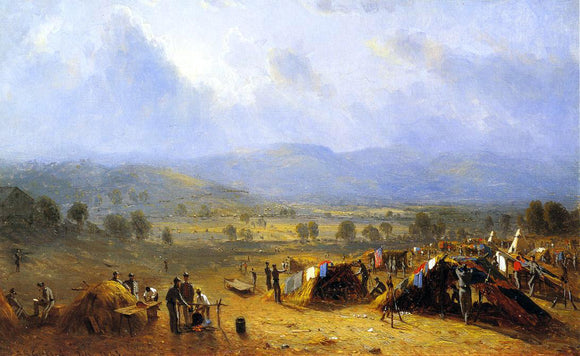  Sanford Robinson Gifford The Camp of the Seventh regiment near Frederick, Maryland - Canvas Art Print
