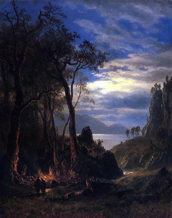  Albert Bierstadt The Campfire - Canvas Art Print