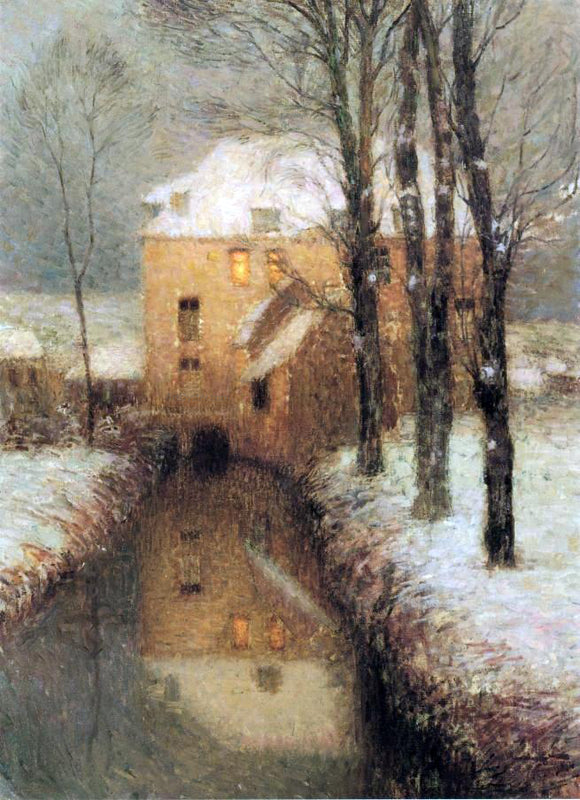  Henri Le Sidaner A Canal, Snow - Canvas Art Print