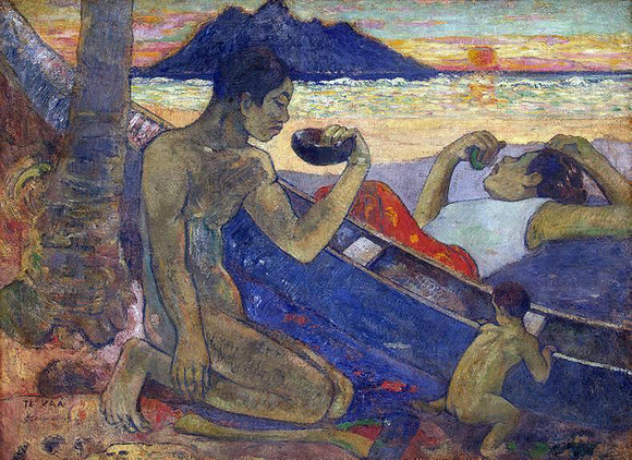  Paul Gauguin The Canoe: A Tahitian Family - Canvas Art Print