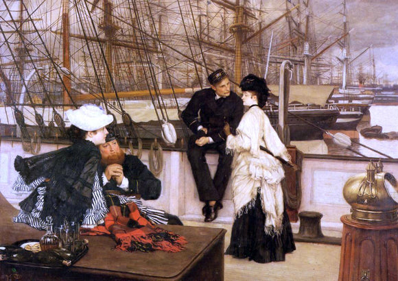  James Tissot The Captain and the Mate - Canvas Art Print