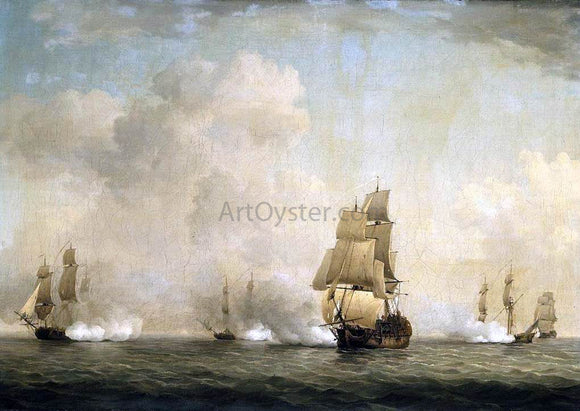  Charles Brooking The Capture of a French Ship by Royal Family Privateers - Canvas Art Print