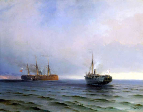  Ivan Constantinovich Aivazovsky The Capture of Turkish Nave on Black Sea - Canvas Art Print