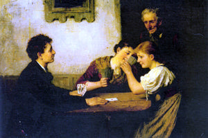  Hugo Oehmichen The Card Game - Canvas Art Print